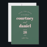 Modern Green Trendy Photo Save the Date<br><div class="desc">Modern Green Trendy Photo Save the Date features modern type pairings in bold,  modern colors,  along with a full photo on the back.</div>