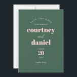 Modern Green Trendy Photo Save the Date<br><div class="desc">Modern Green Trendy Photo Save the Date features modern type pairings in bold,  modern colors,  along with a full photo on the back.</div>