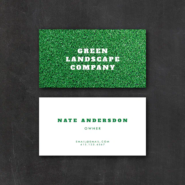 Modern Green Turf Installer Landscaper Gardener Bu Business Card | Zazzle