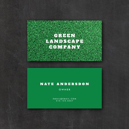 Modern Green Turf Installer Landscaper Gardener Business Card