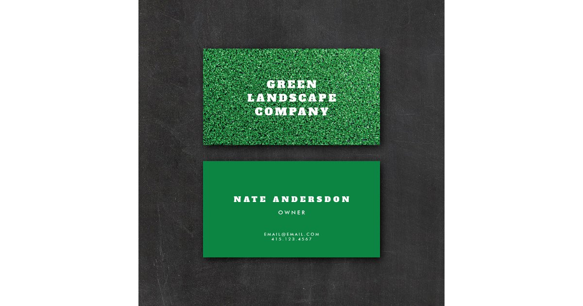 Modern Green Turf Installer Landscaper Gardener Business Card | Zazzle