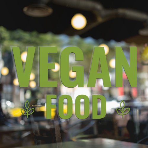 Modern Green Vegan Food  Window Cling