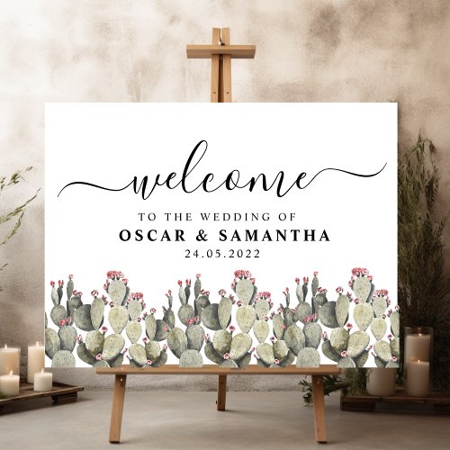 Modern Green Watercolor Cactus  Foam Board