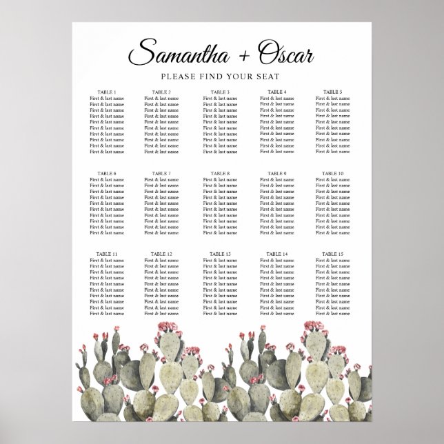 Modern Green Watercolor Cactus  Poster (Front)