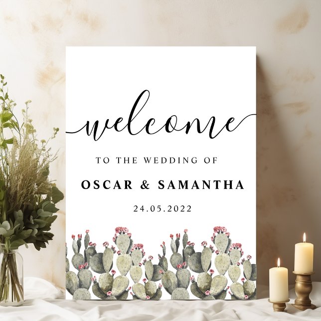 Modern Green Watercolor Cactus  Poster (Creator Uploaded)