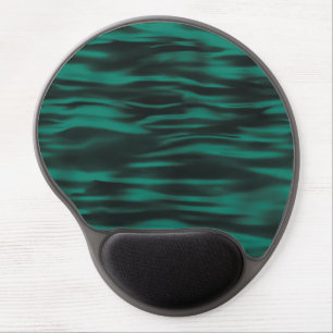 Modern Green Waves Abstract Gel Mouse Pad