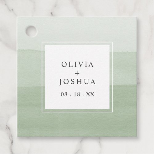 Modern Green Wedding Favor Tags