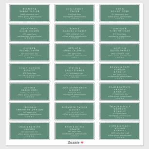 Modern Green Wedding Guest Address Labels