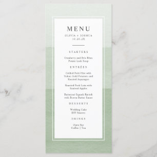 Modern Green Wedding Menu