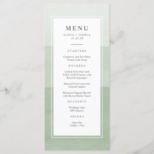 Modern Green Wedding Menu