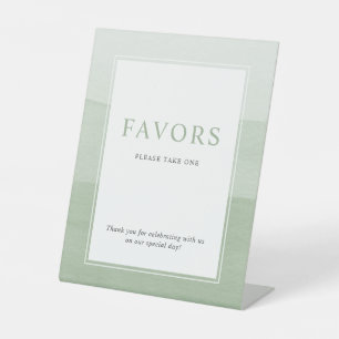 Modern Green Wedding Pedestal Sign