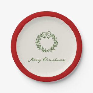 Modern Green Whimsical Christmas Paper Plates