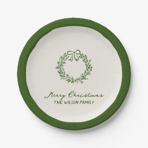 Modern Green Whimsical Christmas Paper Plates