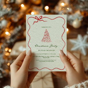 Modern Green Whimsical Christmas Party  Invitation
