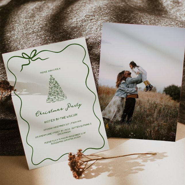Modern Green Whimsical Christmas Party  Invitation (Creator Uploaded)