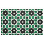 Modern Green White &amp; Black Geometric Pattern Fabric