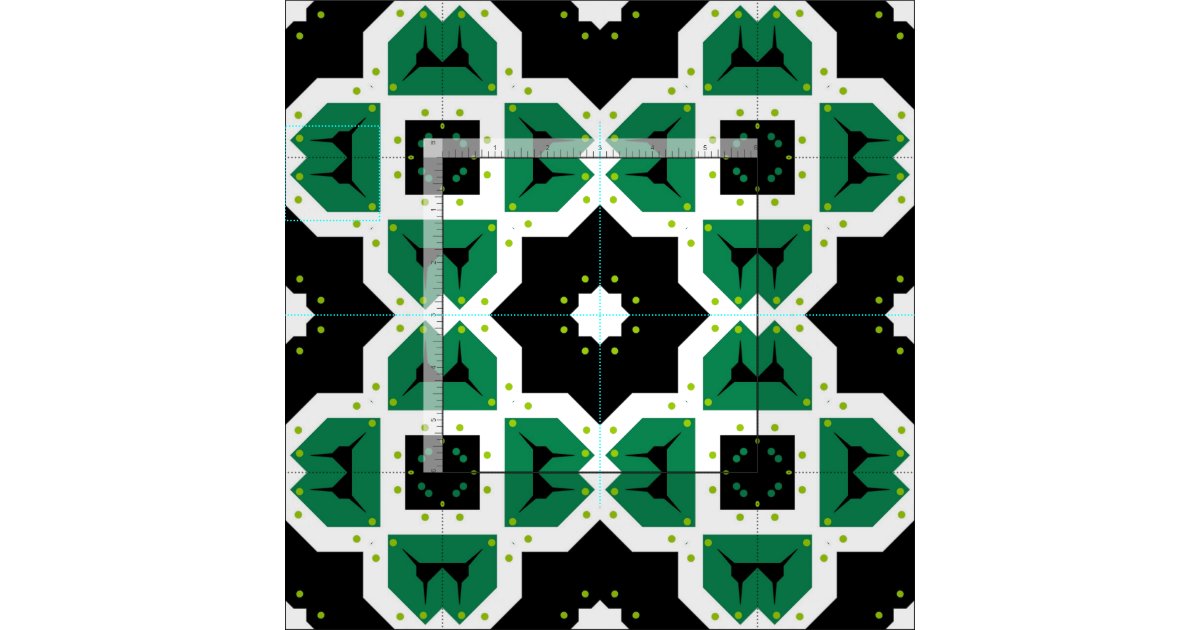 Modern Green White & Black Geometric Pattern Fabric Zazzle