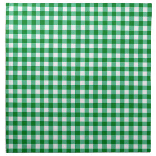 Modern Green White Buffalo Checks Pattern Cloth Napkin