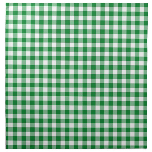 Modern Green White Buffalo Checks Pattern Cloth Napkin (Front)