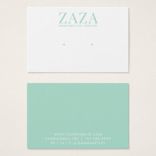 Modern Green White Earring Jewelry Display Cards