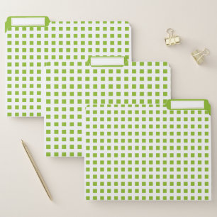 Modern green white gingham minimalist pattern file folder