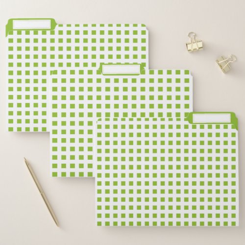 Modern green white gingham minimalist pattern file folder