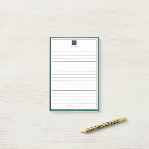 Modern Green White Gold with Business Logo Post_it Notes
