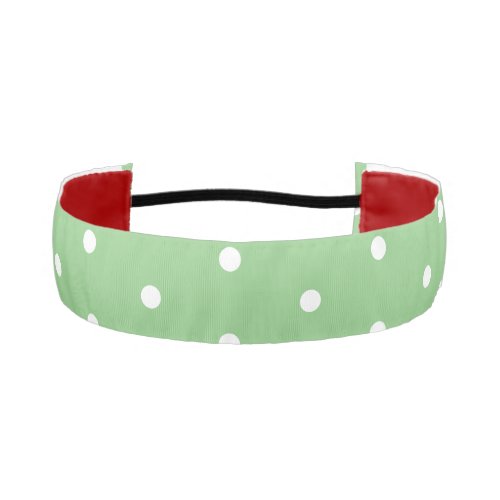Modern Green White Polka Dot Pattern Athletic Headband