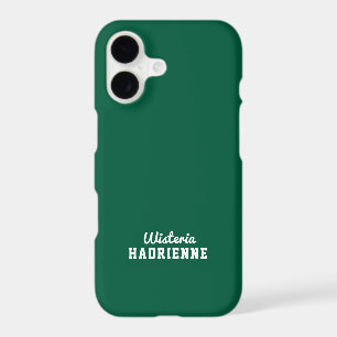 Modern Green White Sports Monogram Name iPhone 17 Case