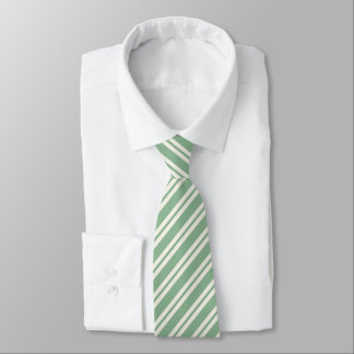 Modern green &white stripes  neck tie
