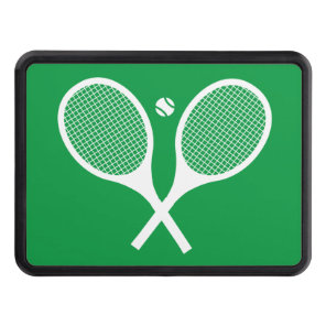Modern Green White Tennis Racket  Hitch Cover