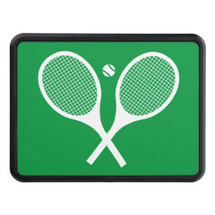 Modern Green White Tennis Racket Hitch Cover