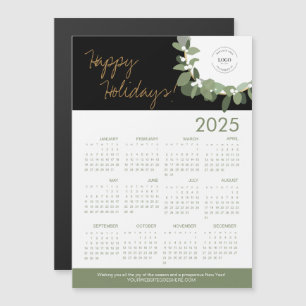 Modern Green Wreath black Logo here 2025 Calendar