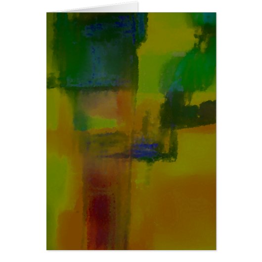 Modern Green Yellow Abstract Cards (Front)