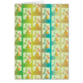 Modern Green, yellow and blue Tulip Couple pattern (Front)