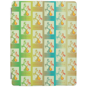 Modern Green, yellow and blue Tulip Couple pattern iPad Smart Cover