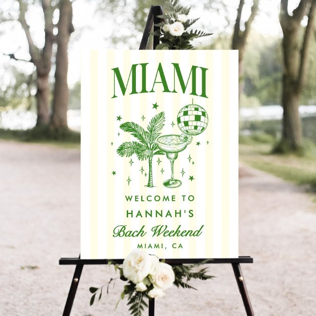 Modern Green & Yellow Miami Bach Welcome Sign (Creator Uploaded)