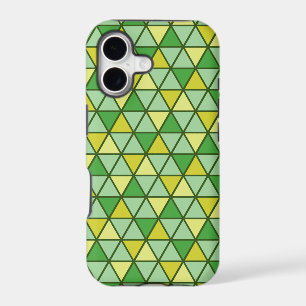 Modern Green Yellow Triangle Geometric Pattern iPhone 17 Case