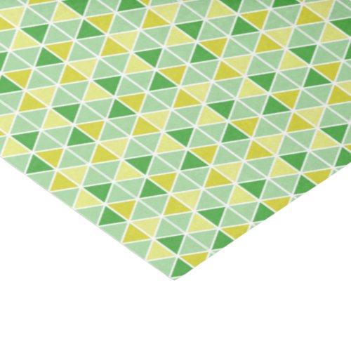 Modern Green Yellow Triangle Geometric Pattern Tissue Paper