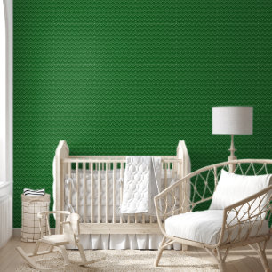 Modern Green Zig Zag Striped Wallpaper