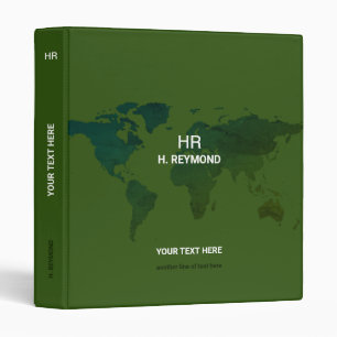 modern greenBINDER with world map travel 3 Ring Binder