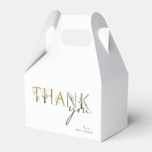 Modern Greenery and Gold Baby Shower Favor Box