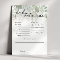 Modern Greenery Baby Shower Baby Predictions Card