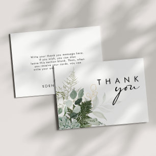 Modern Greenery Baby Shower Flat Thank You Card