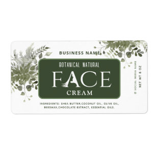 Modern greenery botanical elegant face cream label