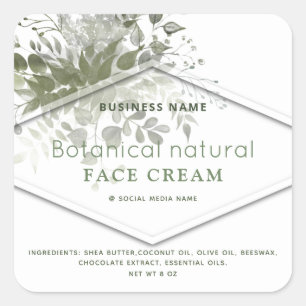 Modern greenery botanical elegant product square sticker