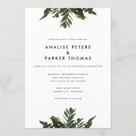 Modern Greenery Botanical Wedding Invitation