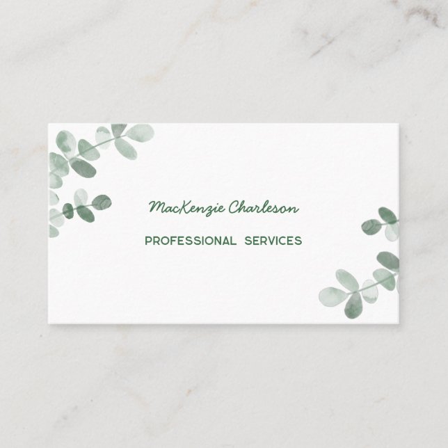 Modern Greenery Business Card (Front)