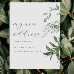 Modern Greenery Change of Address Moving Postcard