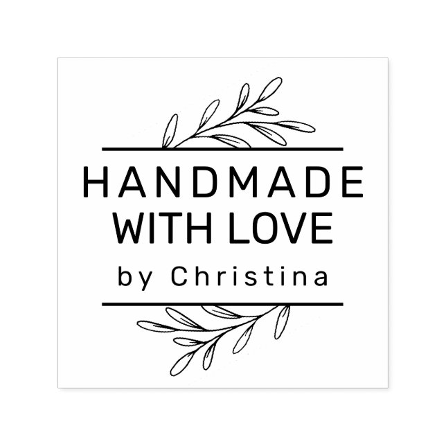 Modern Greenery Create Your Own Handmade Self-inking Stamp (Design)